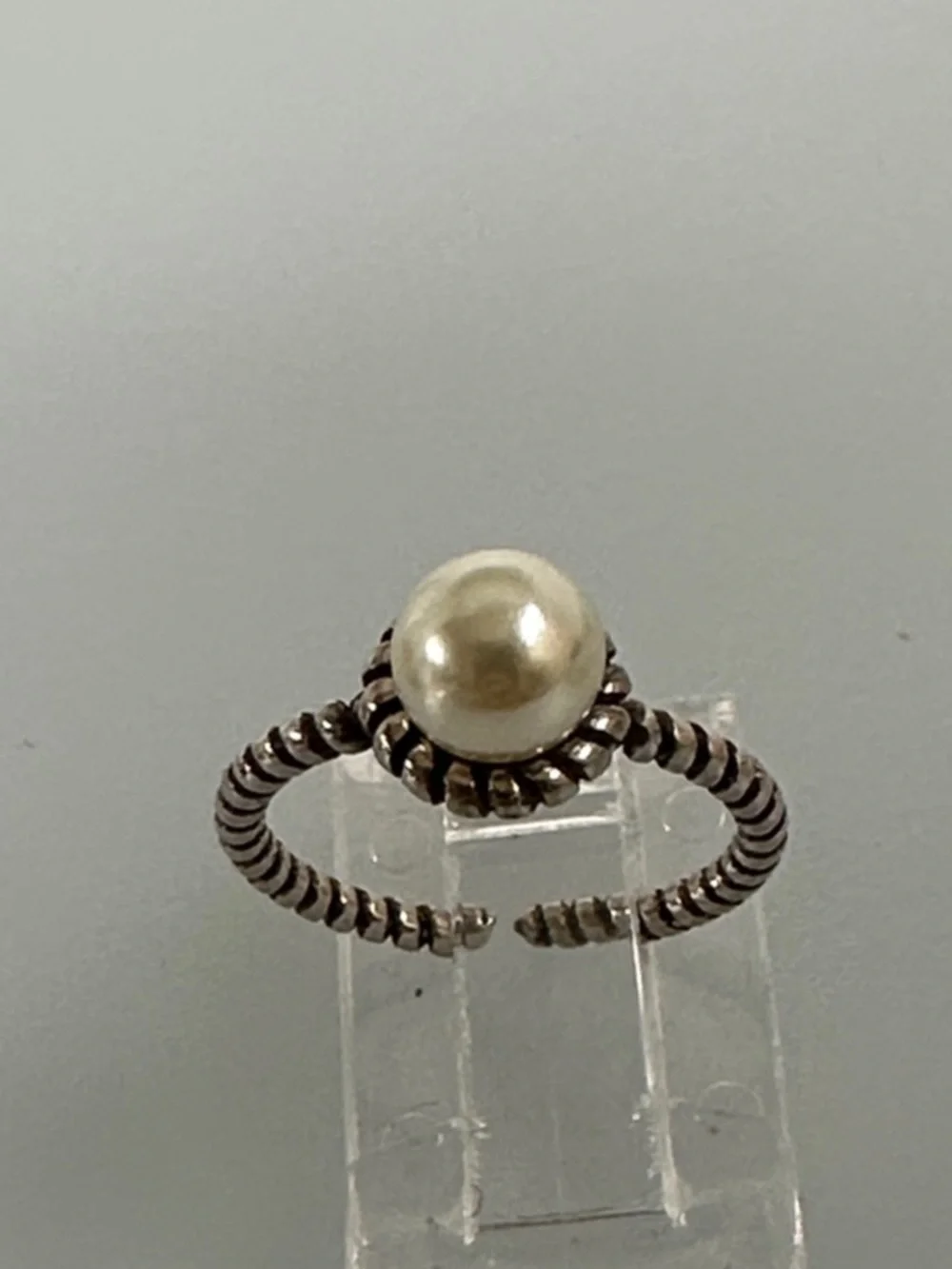 925 Sterling Silver Pearl Open Ring - Cream Pearl​​